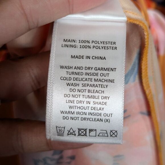 Significant Other Zoe Hibiscus Floral Bouquet Bell Sleeve Wrap Mini Dress 10 - Picture 6 of 6